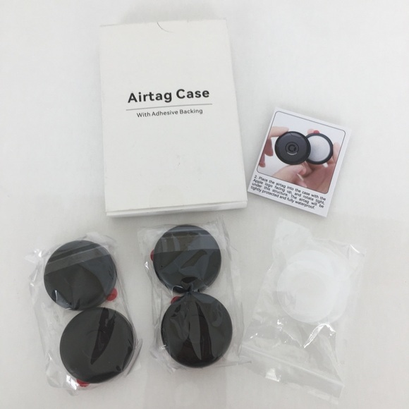 Airtag Case With Adhesive Backing Bundle of 4 Black NEW NWT - Picture 1 of 8